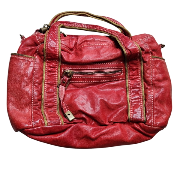 sissirossi Handbags - Relisted Vintage Sissirossi small red and gold leather handbag